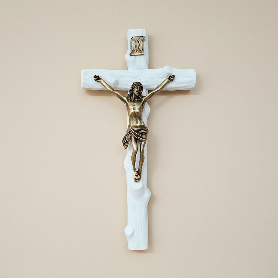 Crucifixo Redentor em Resina e Metal - Parede
