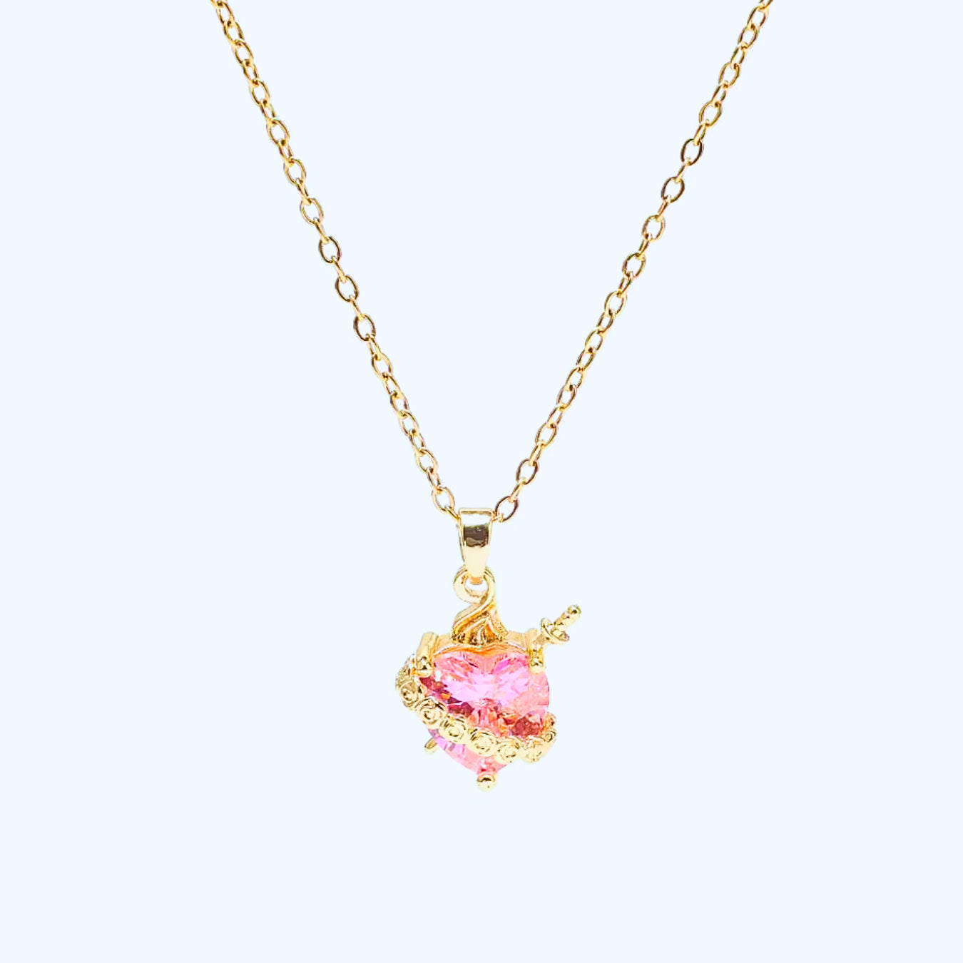 Colar Pingente Sagrado Coração de Jesus - Zircônia