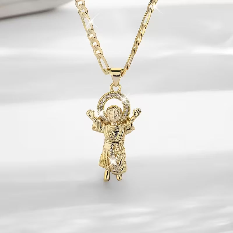 Colar com Pingente de Menino Jesus