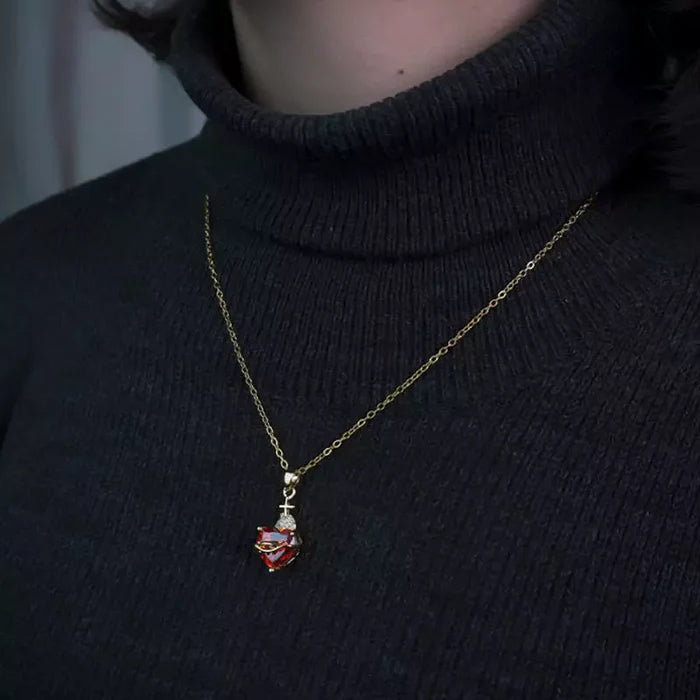 Colar Pingente Sagrado Coração de Jesus - Zircônia