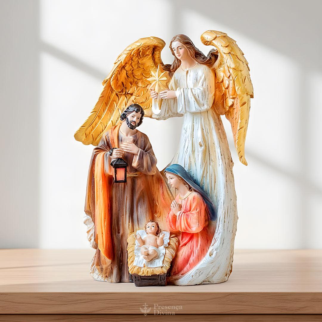 Imagem Presépio Sagrada Família com Anjo