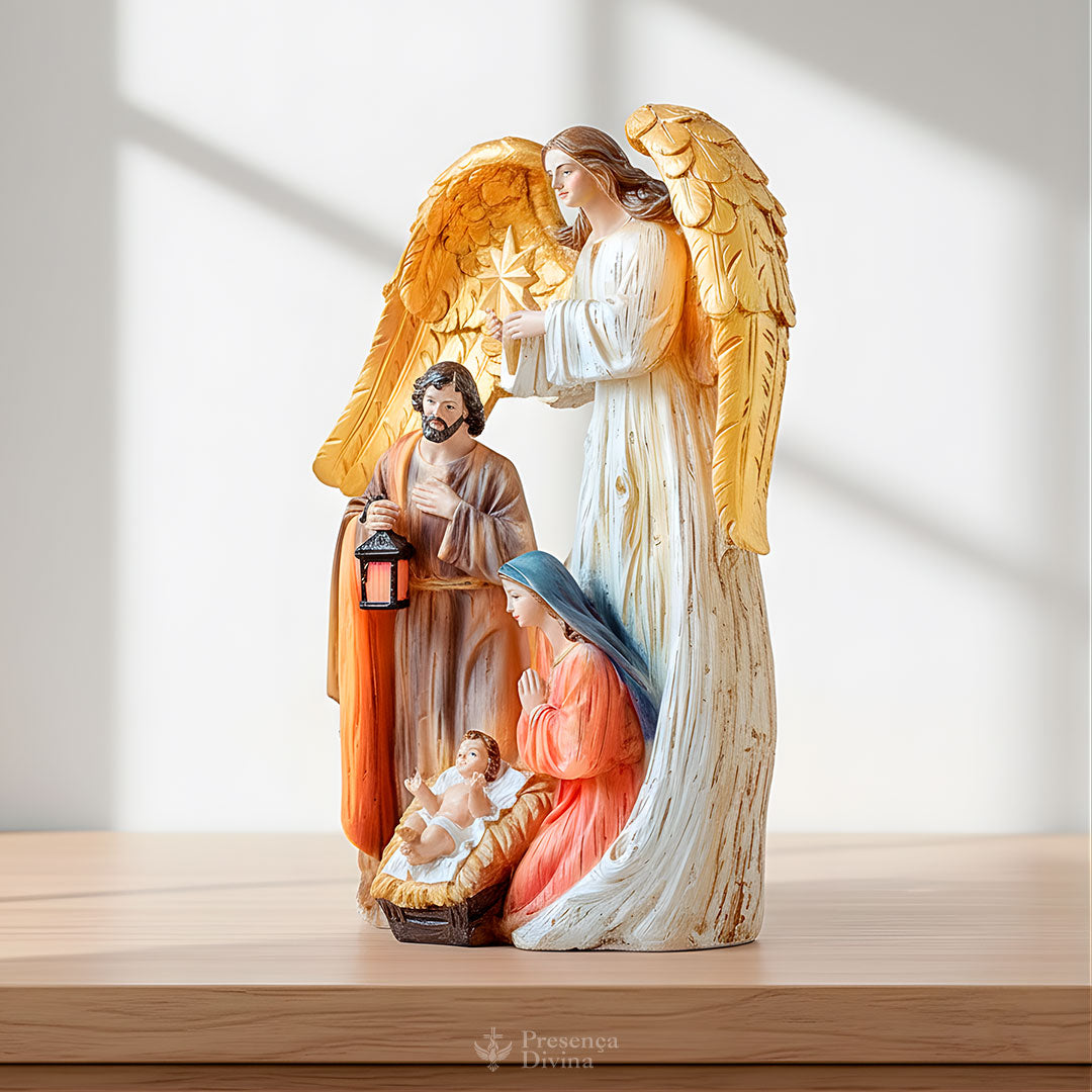 Imagem Presépio Sagrada Família com Anjo
