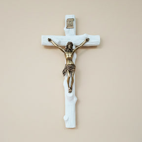 Crucifixo Redentor em Resina e Metal - Parede