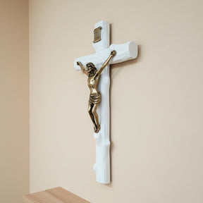 Crucifixo Redentor em Resina e Metal - Parede
