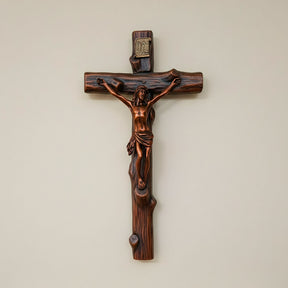Crucifixo Redentor em Resina e Metal - Parede