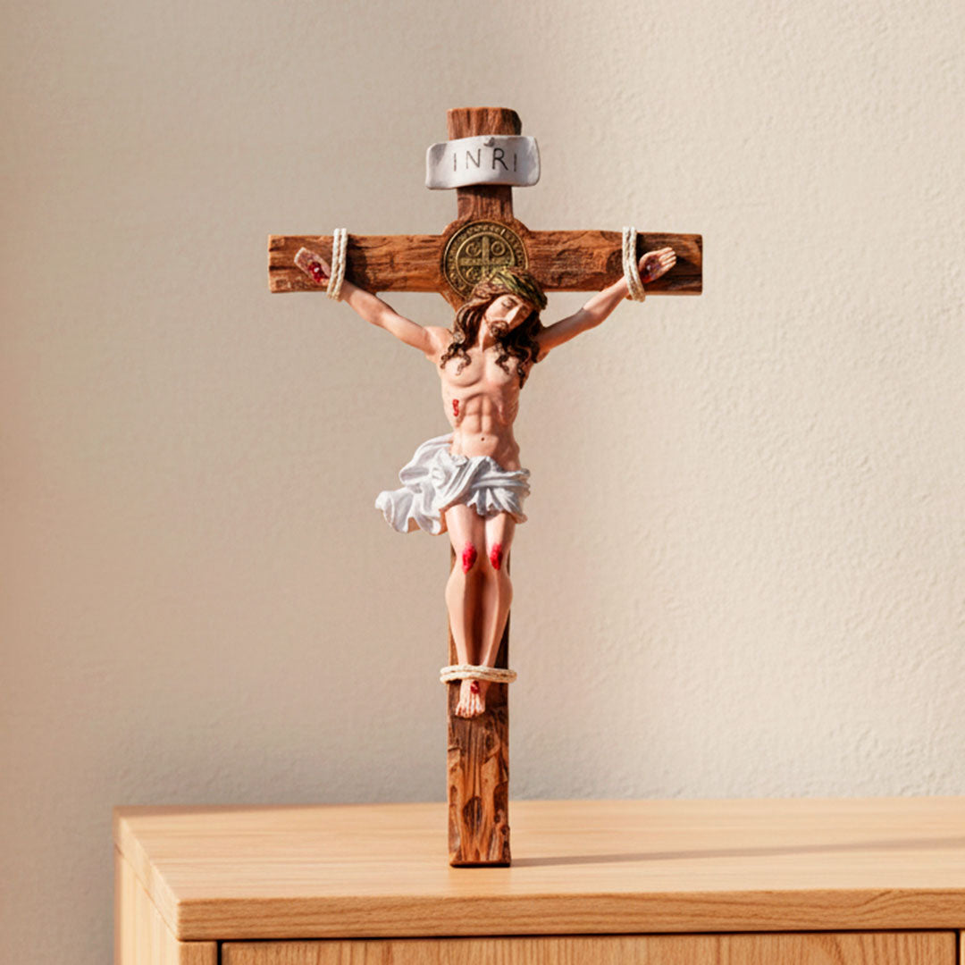 Crucifixo Paixão de Cristo em Resina - Parede