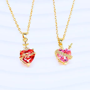 Colar Pingente Sagrado Coração de Jesus - Zircônia