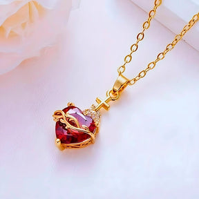 Colar Pingente Sagrado Coração de Jesus - Zircônia