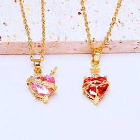 Colar Pingente Sagrado Coração de Jesus - Zircônia