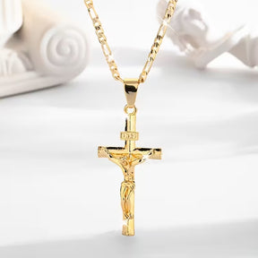 Colar com Pingente de Cruz de Jesus Cristo