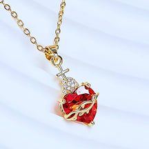 Colar Pingente Sagrado Coração de Jesus - Zircônia