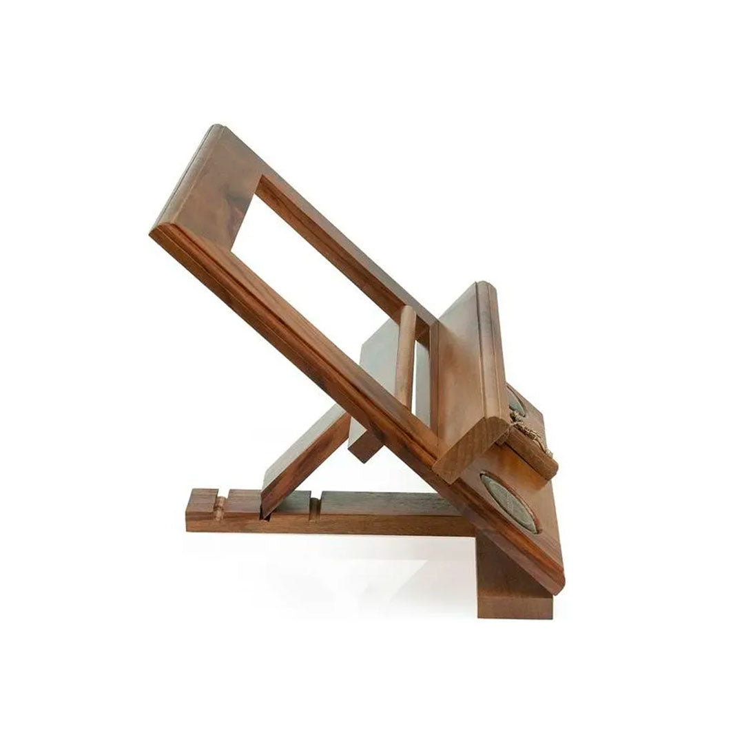 Porta Bíblia em Madeira com Medalha de São Bento