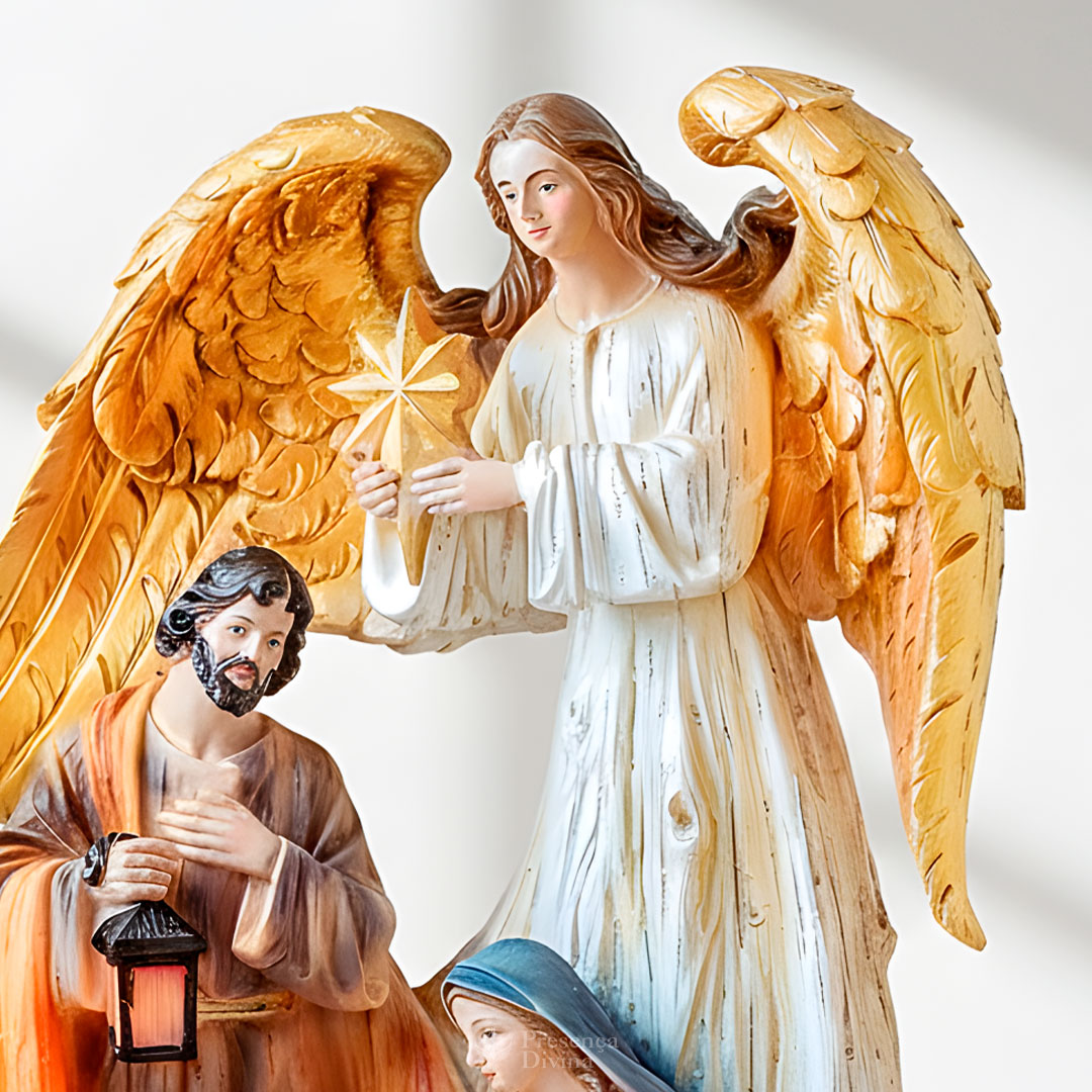 Imagem Presépio Sagrada Família com Anjo